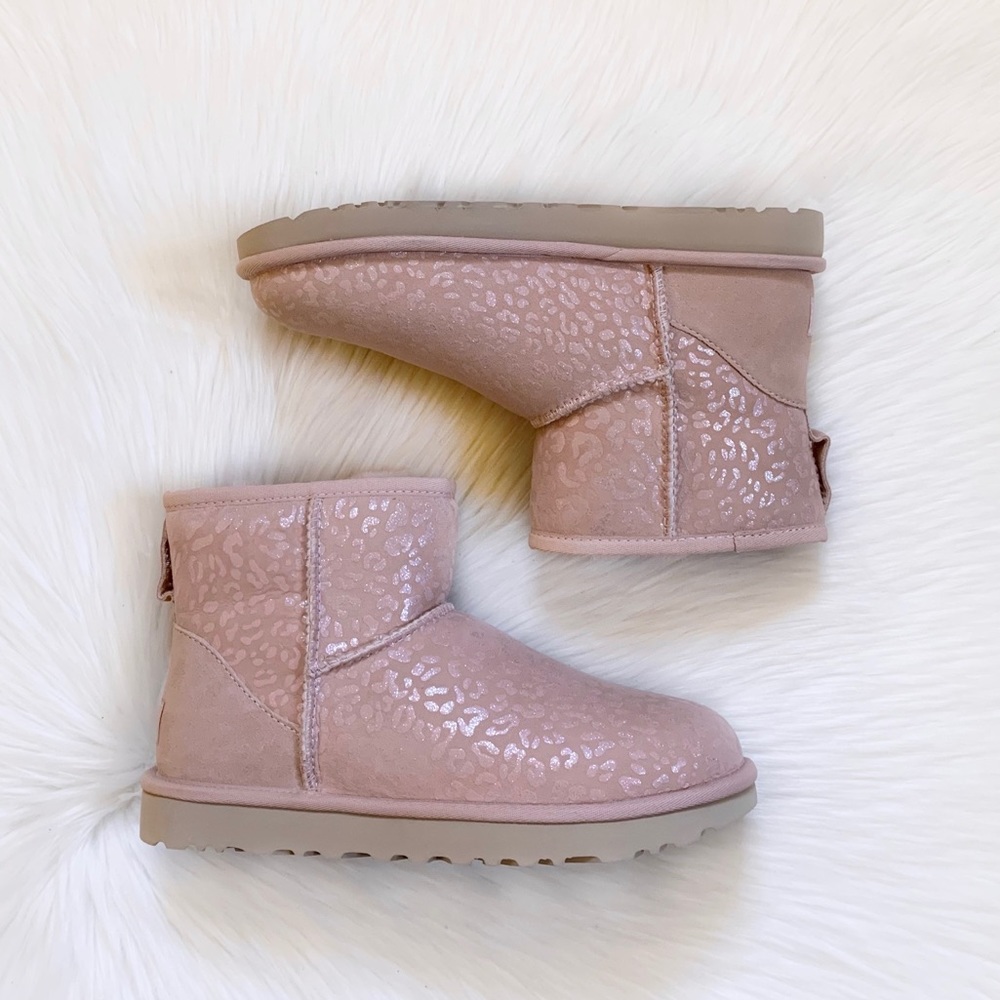 UGG Classic Mini Snow Leopard Boots In Quartz - Picture 2 of 7